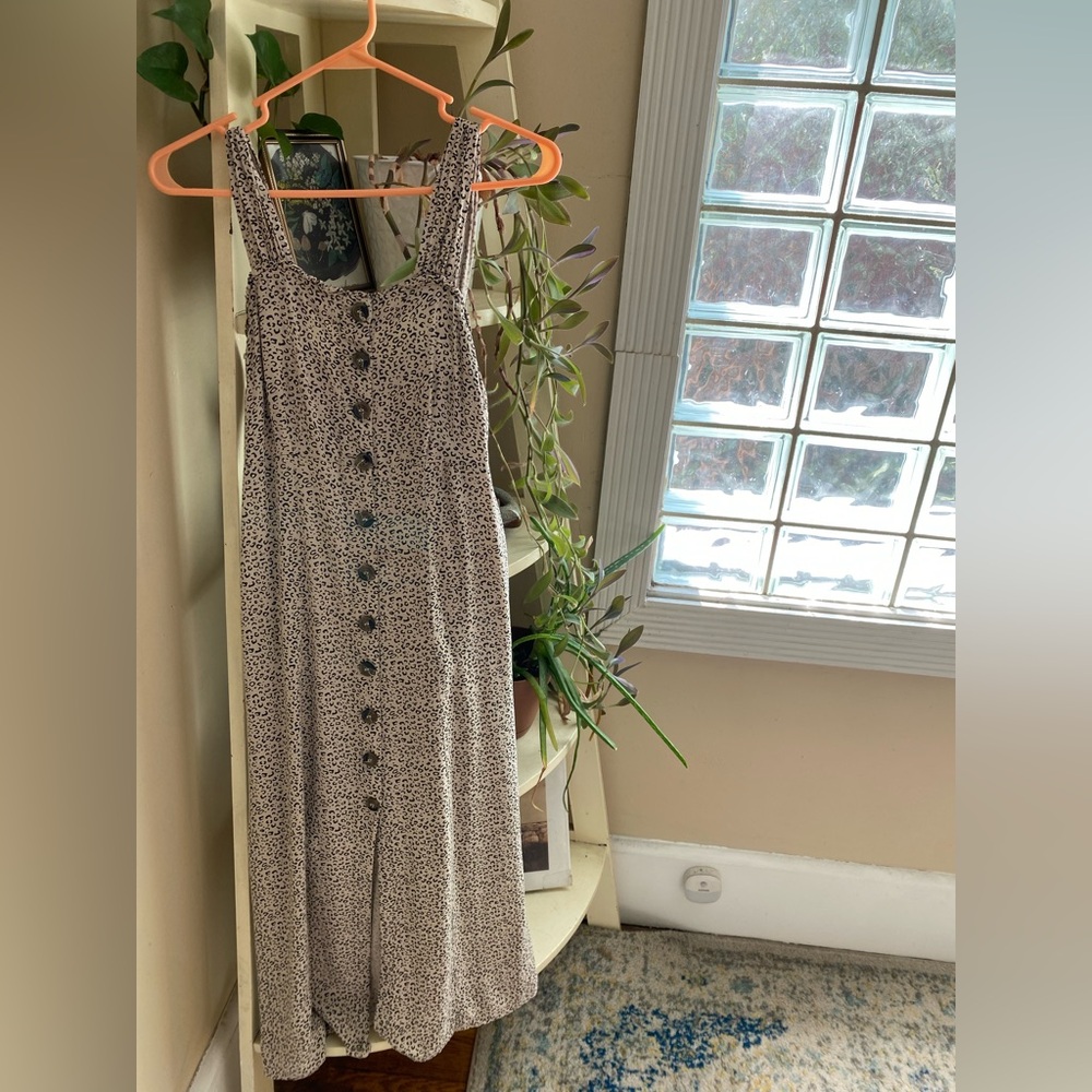 Japna Animal Print Dress in Black and Cream